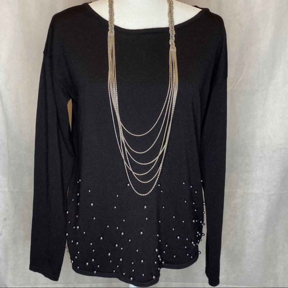 Liz Claiborne Career Wear Black Beaded Pul…
